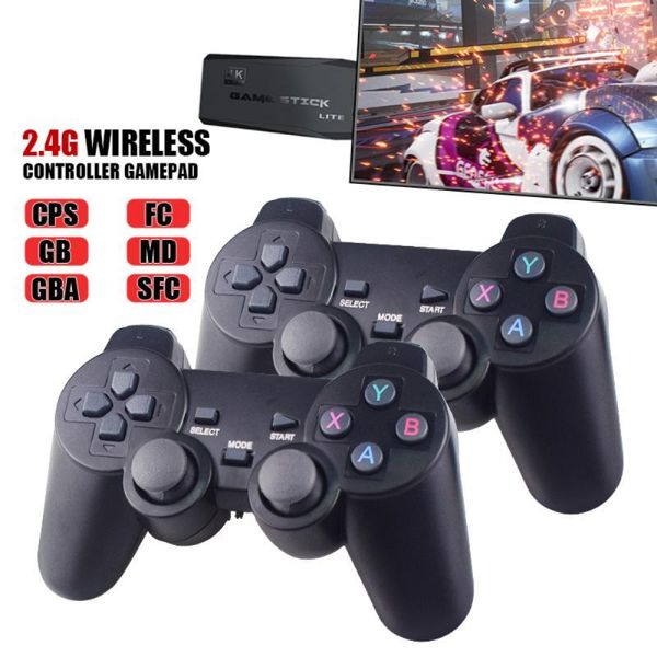 

portable game players video consoles 4k hd 2.4g wireless 10000 games 64gb retro mini classic gaming gamepads tv family controller for ps1/md