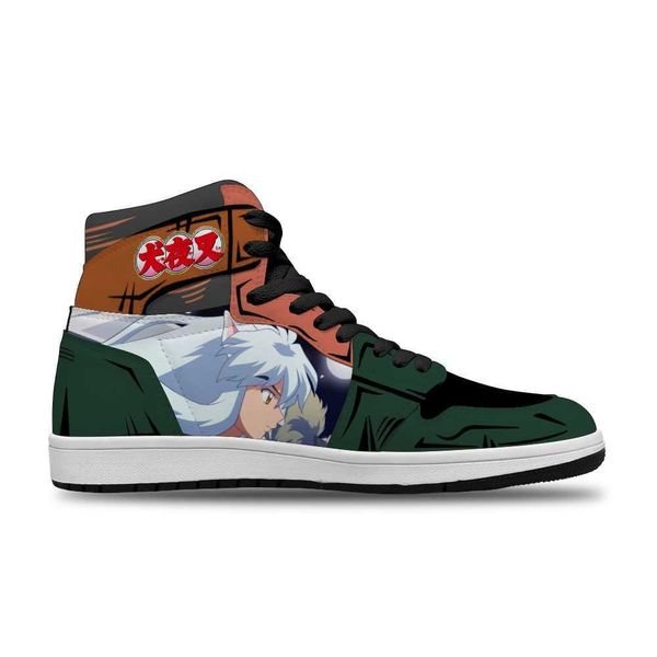 

japanese 2021 anime inuyasha diy customized running non-slip leisure shoes for man fashion basketball shoes high basketball shoes