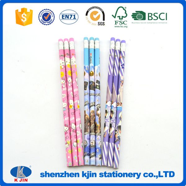 

pencils 7 "hb pencil with eraser, patterned hb / 2b pencil, children's pencil