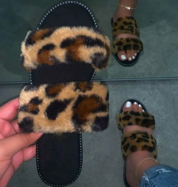 

pink durable sandals outdoor wild fashion beach flat flip flop fur spring summer brown women home furry slippers, Black