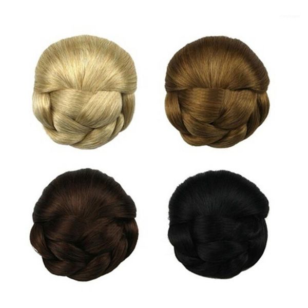 

women clip big hair bun hairpiece extension for bride headwear1