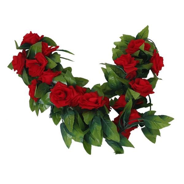 

decorative flowers & wreaths 2pcs artificial curving brim rose flower craft home wedding christmas party decoration (red)
