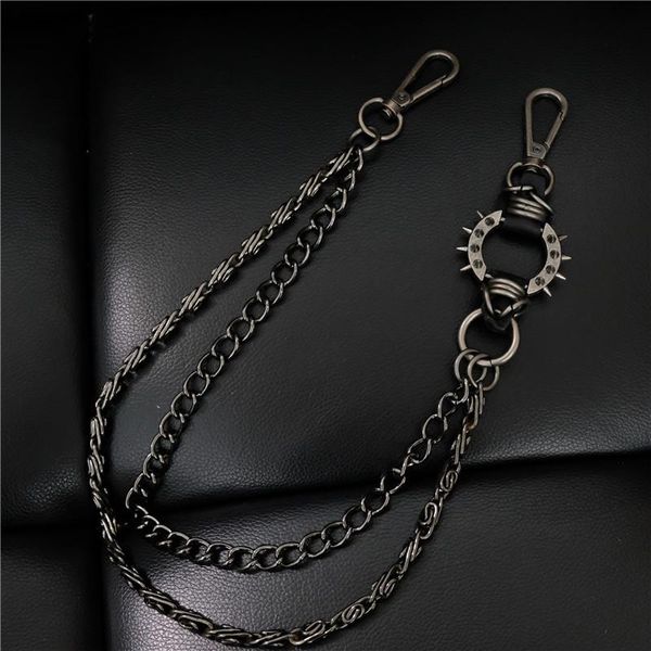 

keychains men's motorcyle keychain trucker belt chains rock gothic punk style black pants trousers jean biker wallet key ring long bl07, Silver