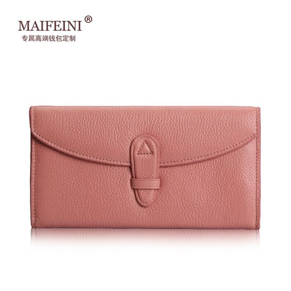 

wallet real leather women's long purse 2021 creative korean leisure card package soft cow, Red;black