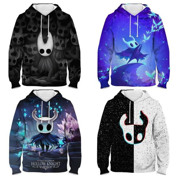 

men's hoodies & sweatshirts spring autumn kids hollow knight 3d print children cartoon boys girls anime pullovers toddler sudadera, Black