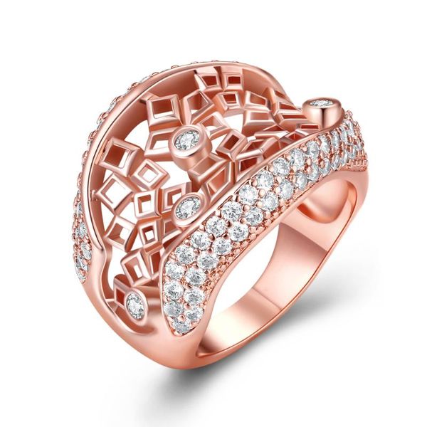 

new arrivals rings for girls rose gold color setting cubic zircon ring ladies ring high fashion jewelry drop shipping, Slivery;golden