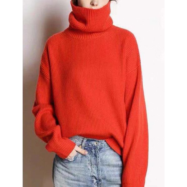 

women's sweaters 11.26 turtleneck comfortable keep warm pullover women temperament casual solid color sweater knitwear, White;black