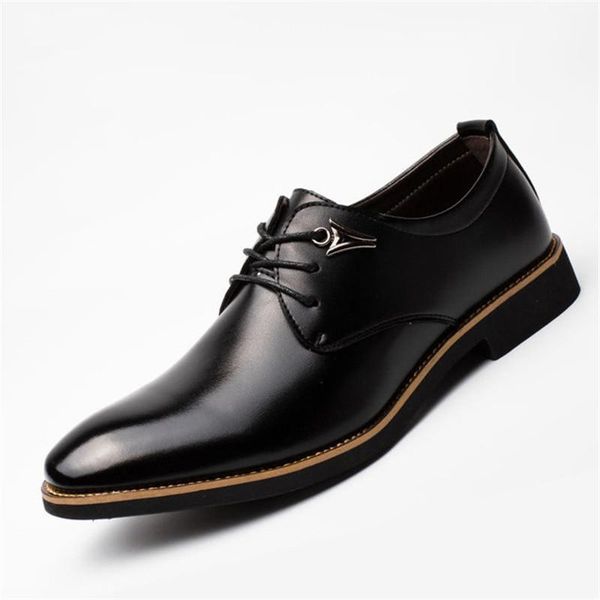 

dress shoes fashion business men 2021 classic leather men's suits slip on oxfords casual, Black