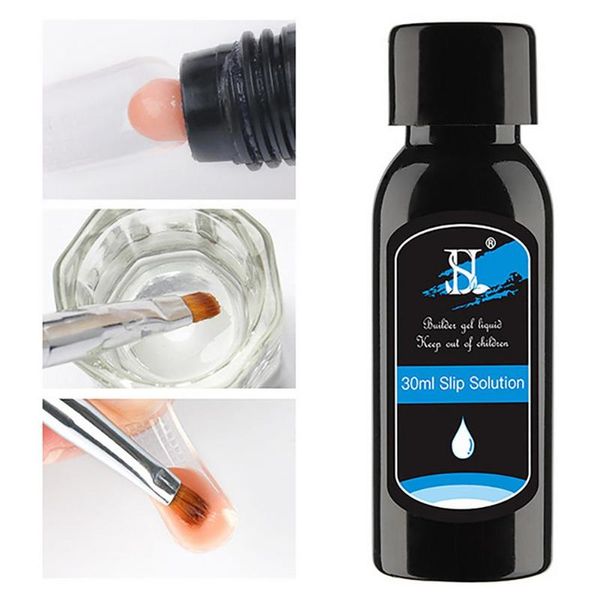 

nail gel 30ml polish remover acrylic varnish slip solution extension carving quick cleaning art brush tool, Red;pink