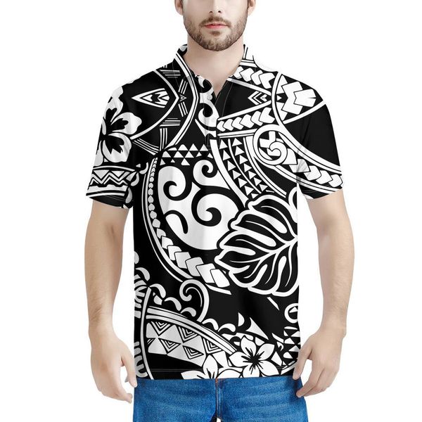 

men's polo shirt bohemian slim summer fashion floral, White;black