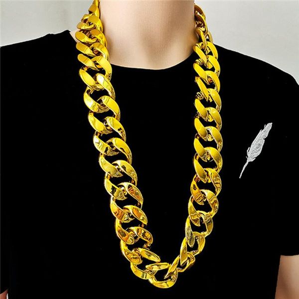 

chains european and american men's thick chain necklace large fashion creative hip hop punk style plastic jewelry, Silver