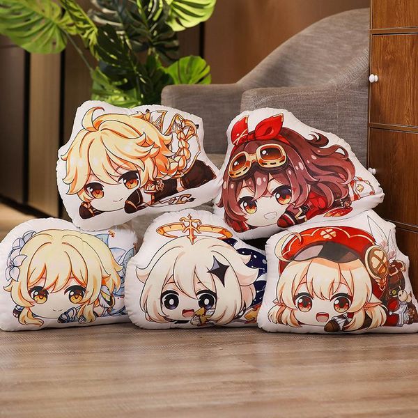 

pillow anime derivatives game genshin impact amber tartaglia paimon plush doll pillows cosplay sofa cartoon cushion home bedding