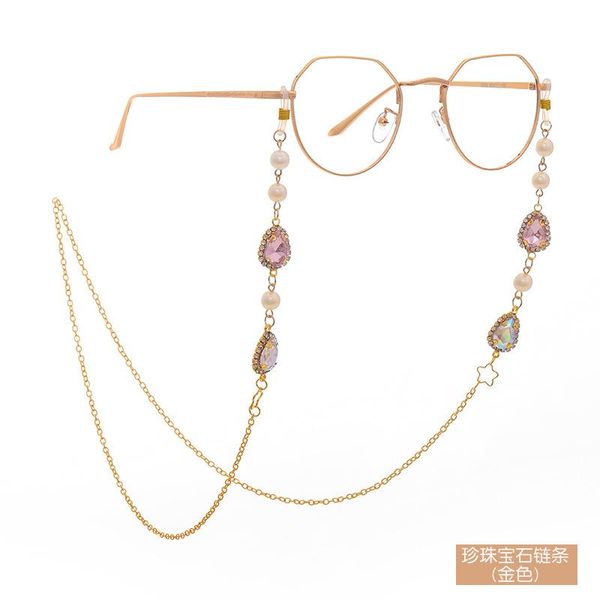 

other fashion accessories golden pearl jewelry chain trendy beautiful baitao ins style individual necklace decorative glass, Silver