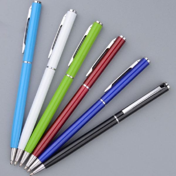 

ballpoint pens 1pcs metal clip writing handle black ink signature school office supplies replaceable core 1.0mm kawaii gift, Blue;orange