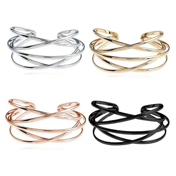 

bangle punk cuff bangles for women big bohemia bracelets & women's female cute ladies jewelry, Black
