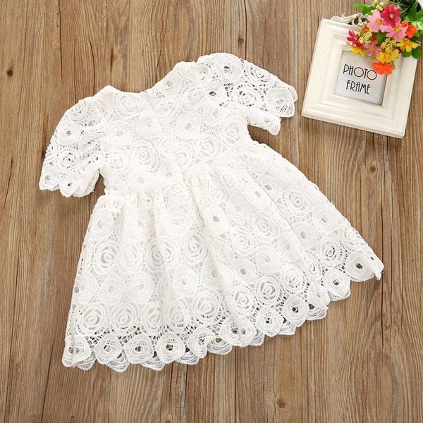 

girl's dresses 2021 summer casual fashion baby girl cute short sleeve lace hollow princess dress kids clothing, Red;yellow
