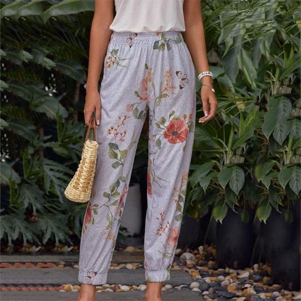 

women's leggings seamless legging flower printed harlan pants home outdoor fitness women elastic casual pantalones de mujer, Black
