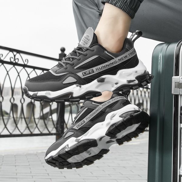 

464748 size cross-border mens shoes 2020 new autumn and winter running shoes mens dad shoes leisure sports mens fashion large size sho, Black;white