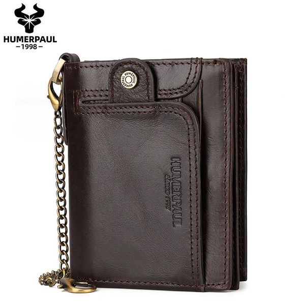 

genuine leather rfid vintage wallet men with coin pocket short wallets small zipper card holders man purse, Red;black