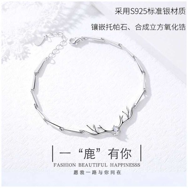 

lovers hand act the role of a deer have projection anti-fatigue chain bracelet can be customized to your personality link,, Black