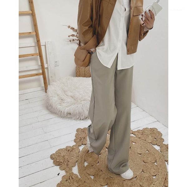 

women's pants & capris 2021 wide leg pant capri office za woman y2k trouser suits clothes urban sets korean fashion jeans gothic drop, Black;white