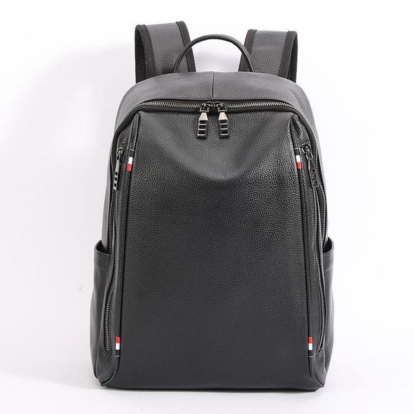 

backpack 100% cow genuine leather men backpacks fashion real natural student boy large computer lapbag