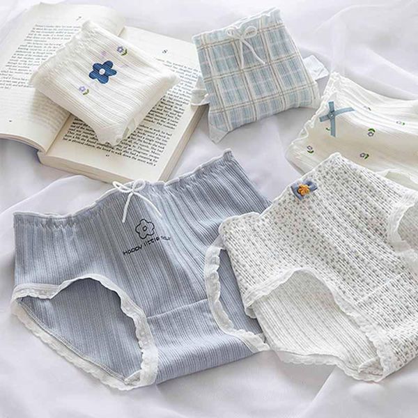 

women's panties women cotton knickers fashion lace female girl plaid dots briefs soft breathable underwear lingeries, Black;pink