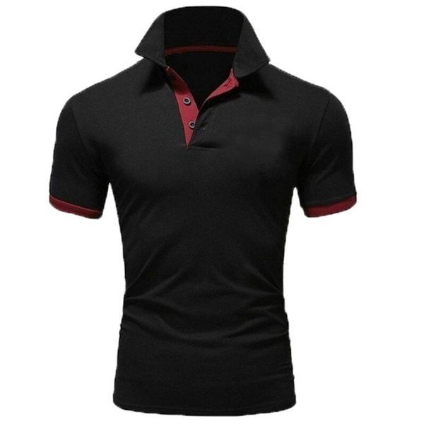 

men's polos summer fashion breathable shirt casual solid color t-shirt business sports short-sleeved s, White;black