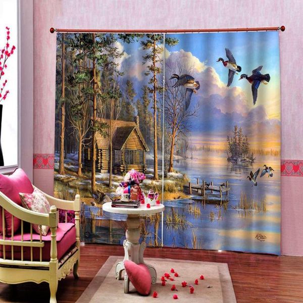 

custom any size winter landscape snow wood for the living room bedroom home drapes curtain &
