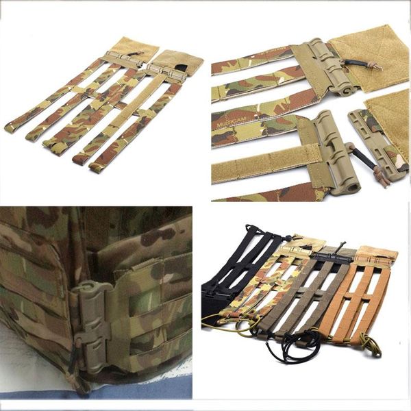 

type in stock tactical vest 3-band skeletal cummerbund with quick release buckle for jpc avs xpc hunting jackets, Camo;black