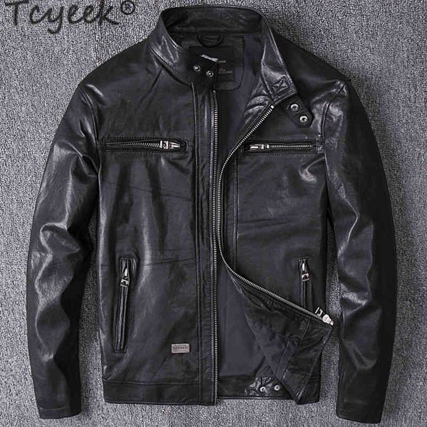 

tcyeek men's motorcycle leather et, retro, spring and autumn, 100%, 2811, Black