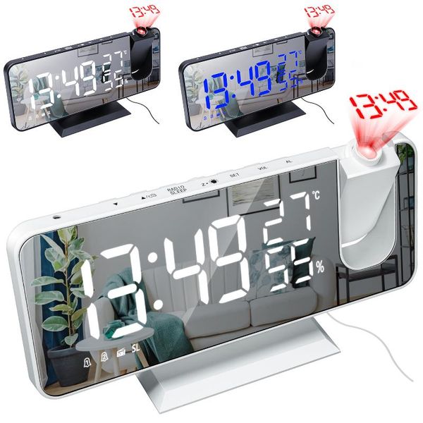 

other clocks & accessories 3 color led digital alarm clock watch table electronic deskusb wake up fm radio time projector snooze functio