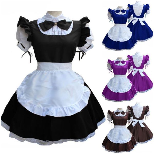 

women's swimwear women maid outfit lolita dress black white apron cosplay costume headwear fake collar bowknot 2021, White;black