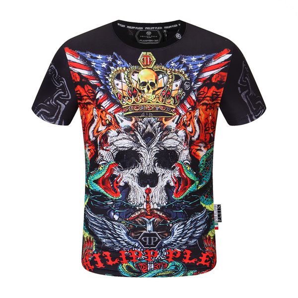 

2021 plain men t shirts cotton women clothes funny short sleeve o neck tees printing phillip t-shirts pp 02, White;black