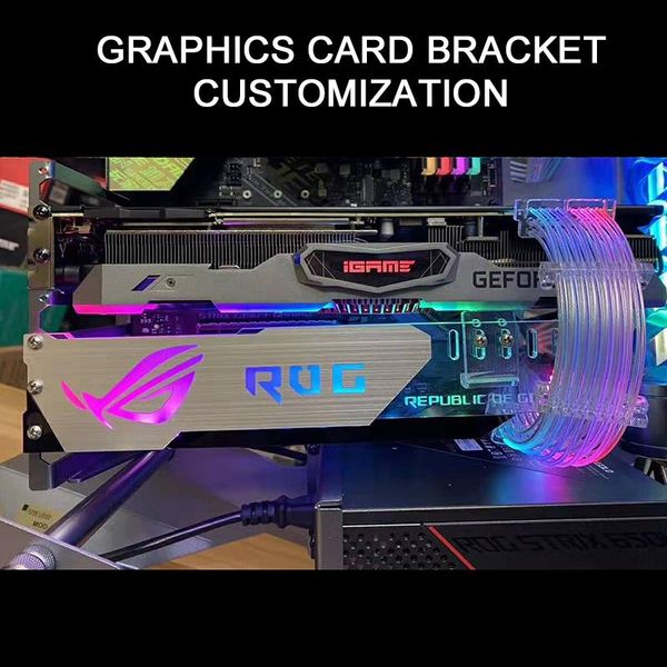

customized aluminum alloy cpu bracket rgb light image text diy rog for asus aura sync variable color water cooler fans & coolings