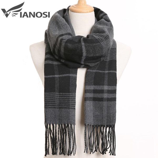

scarves [vianosi] 2021 luxury design men scarf foulard plaid poncho casual winter scarfs male bufandas hombre, Blue;gray