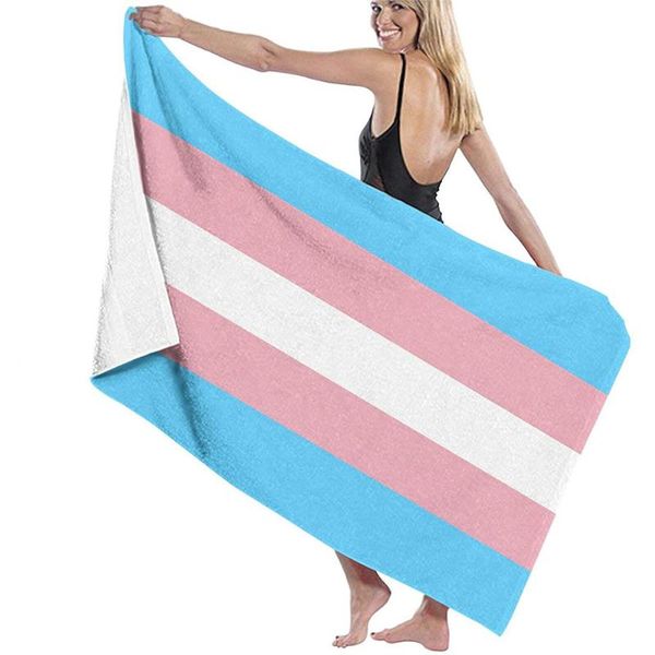 

towel transgender pride logo microfiber beach super absorbent and quick-drying large bath 52x 32