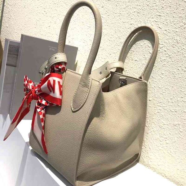 

designer bagswomen's leather bucket bag is very beautiful food basket one-shoulder portable first layer cowhide fashion new style with