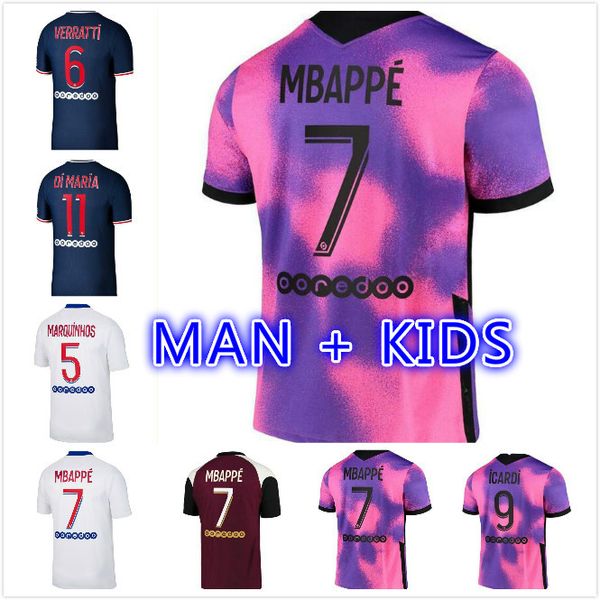 

mbappe verratti kean soccer jersey 2021 di maria kimpembe marquinhos icardi pre-match football shirt 20 21 men + kids kit, Black;yellow