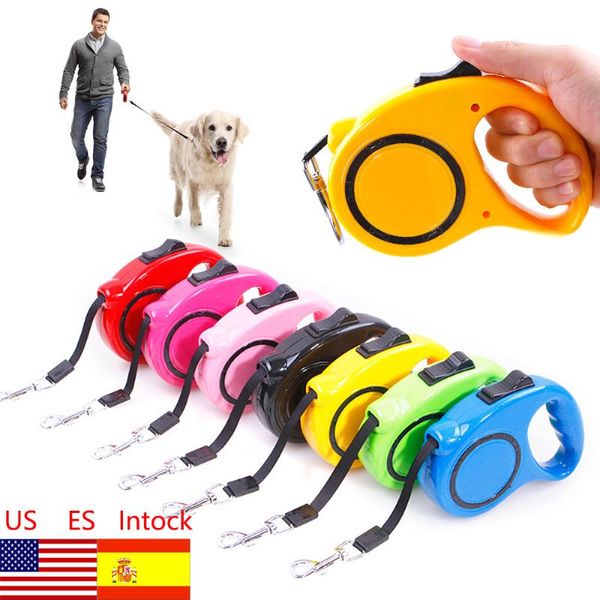

dog collars & leashes retractable leash automatic flexible puppy cat traction rope belt /5m for small medium dogs pet products