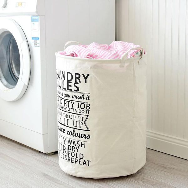 

laundry basket waterproof cotton linen foldable dirty clothing storage box toy organizer tool & organization