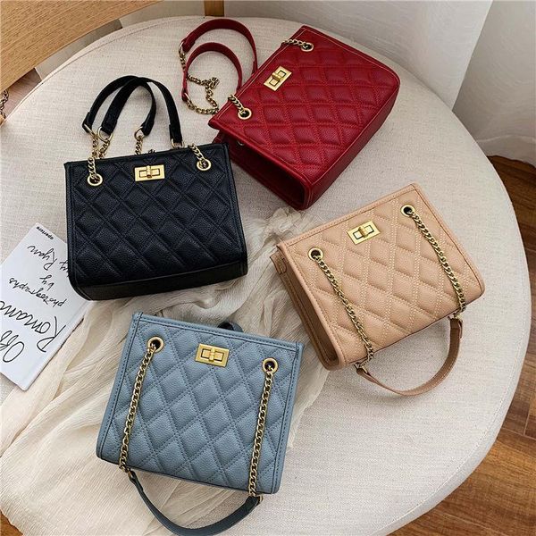 

crossbody bags for women shoulder bag female purse fashion 2021 chain handbag pu leather all-match diamond lattice designer