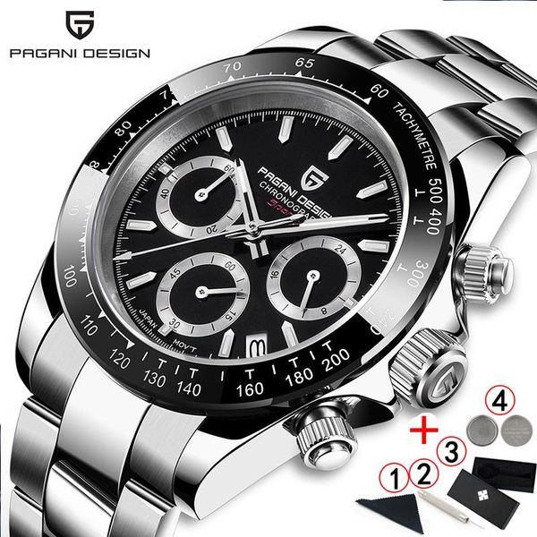 

wristwatches men watches 2021 pagani design quartz business watch mens wristwatch chronograph relogio masculino, Slivery;brown