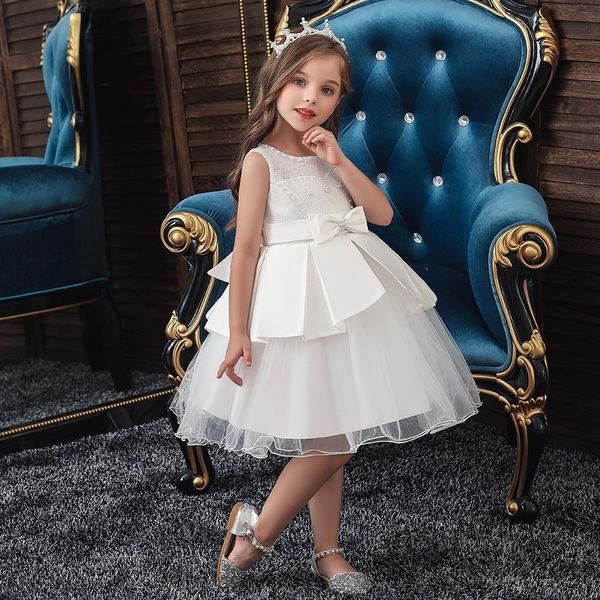 

girl's dresses kids party for girl clothesformal evening wedding gown tutu beaded princess dress flower girls children clothing c0223, Red;yellow