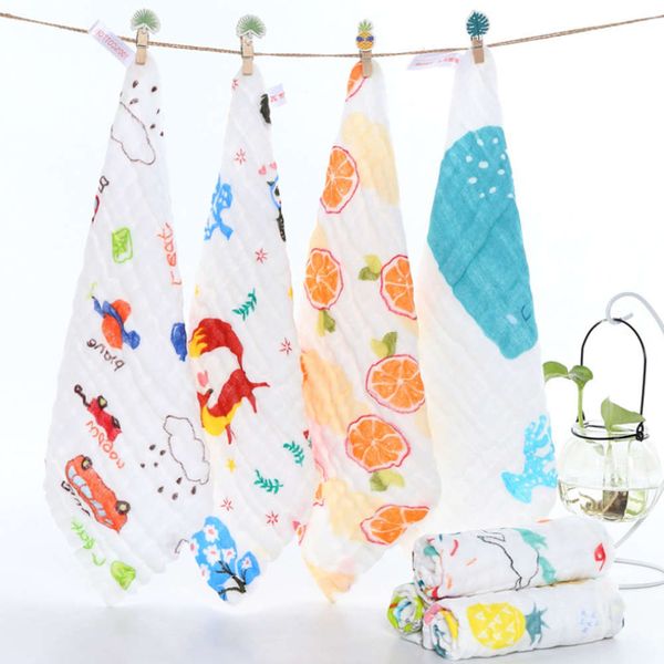

cotton cloth mouth towel 6 layers wrinkled seersucker square kindergarten baby gauze handkerchief, White
