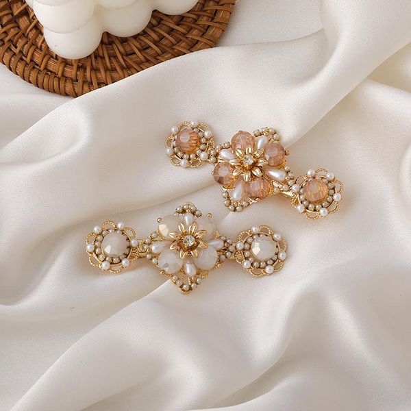 

hair clips for women retro elegant pearl crystal flower pin fashion accessories girls jewelry wholesale