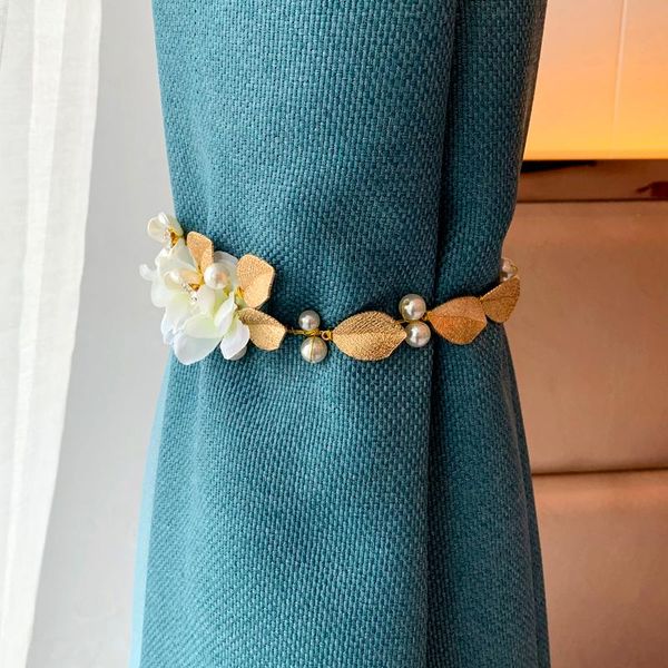 

other home decor 2pcs/set modern curtain tieback metal leaves curtains accessoires tie back decoration alloy