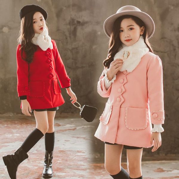 

jacket winter spring coat outerwear children clothes school kids costume teenage girl clothing woolen cloth high qu, Blue;gray