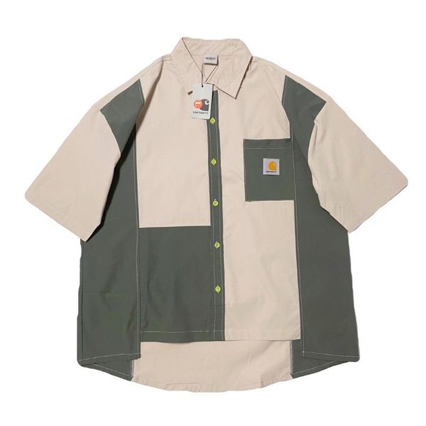 

men's polos 2021 and women's casual workwear shirts, loose large size lapel brand clothing short-sleeved couple, White;black