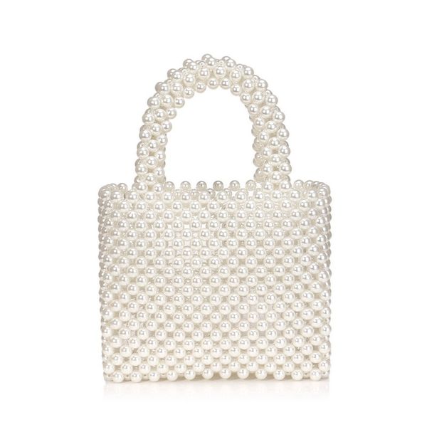 

2022 handmade pearl bag beaded box tote women party retro acrylic plastic tote summer luxury brand dinner wholesale